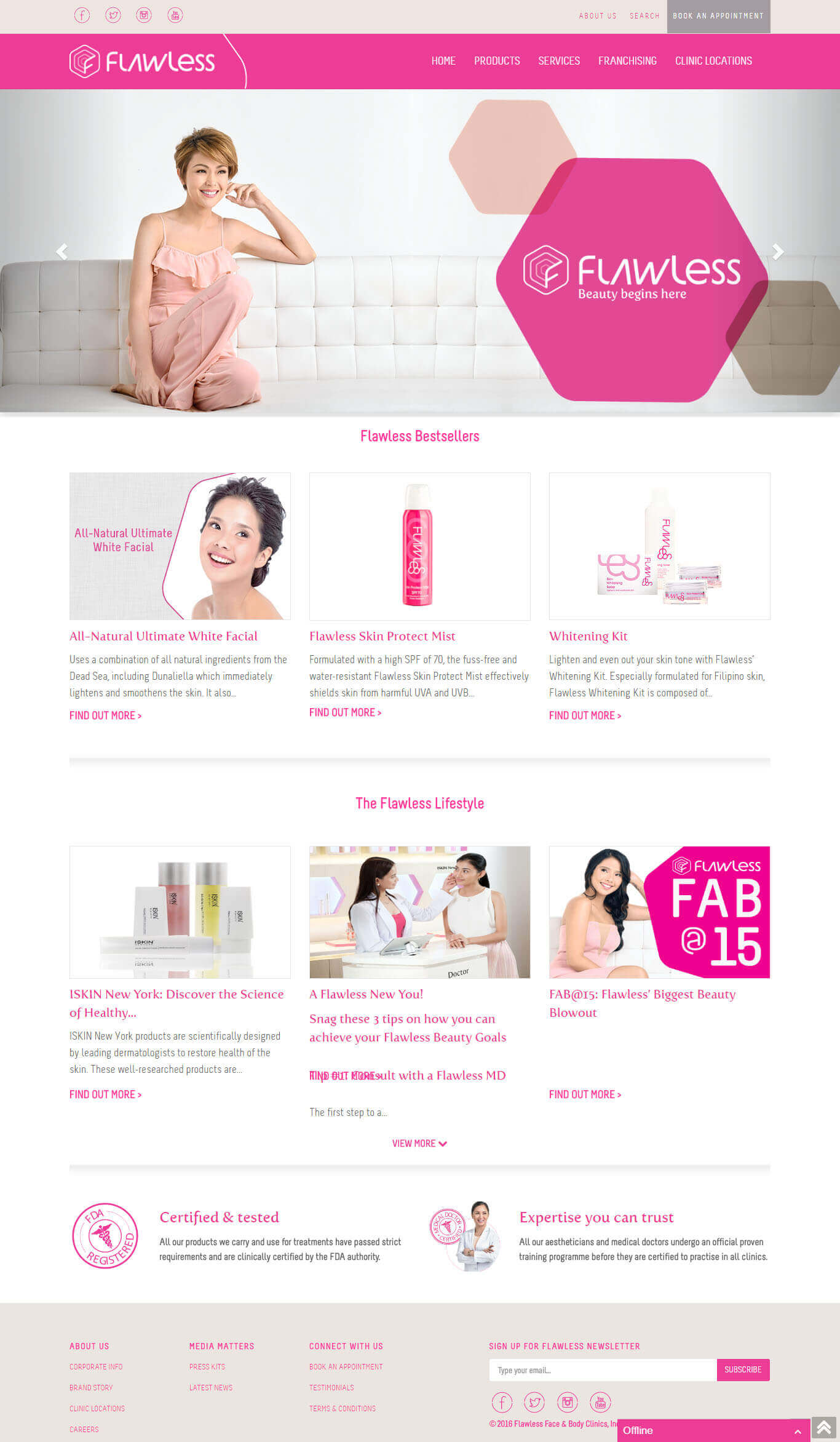 flawless pink website screenshot